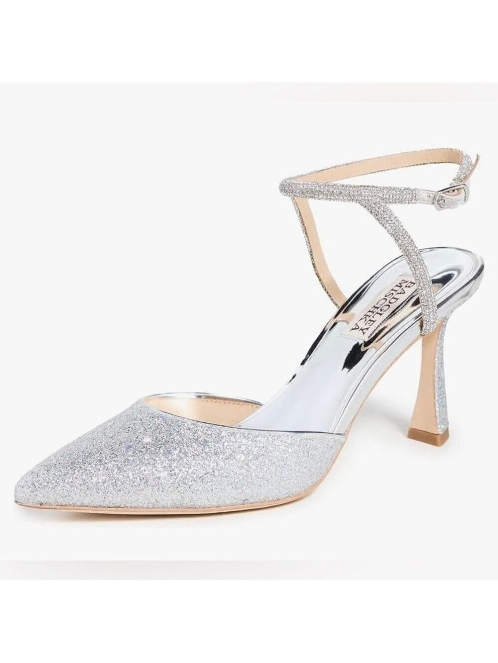 NIB Badgley Mischka Kamilah Pointed Toe Ankle Strap High Heel Sandals